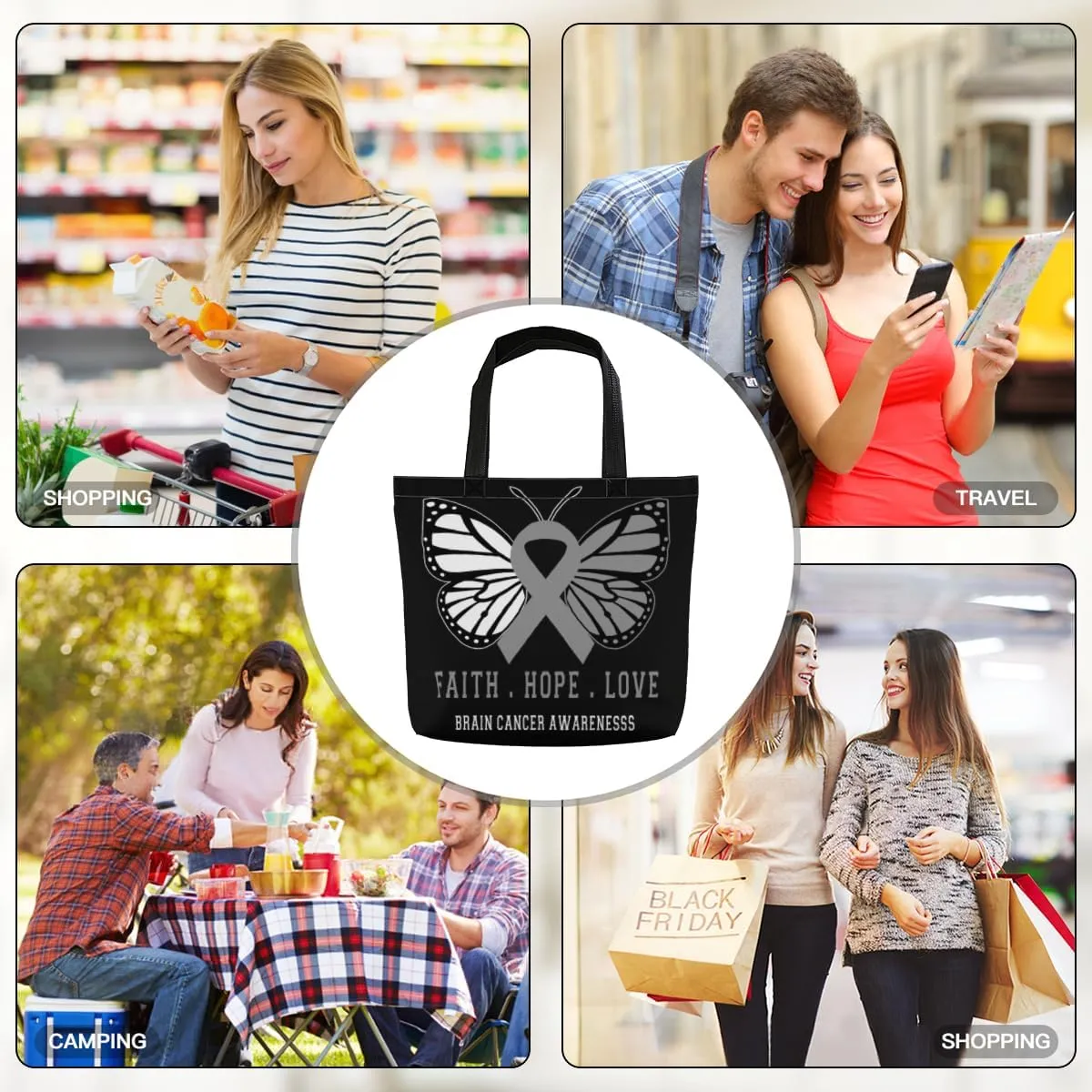 Women's Men Large Kitchen Reusable Grocery Bags Shoulder Bags With Zipper Beach Shopping Bag for Outdoors