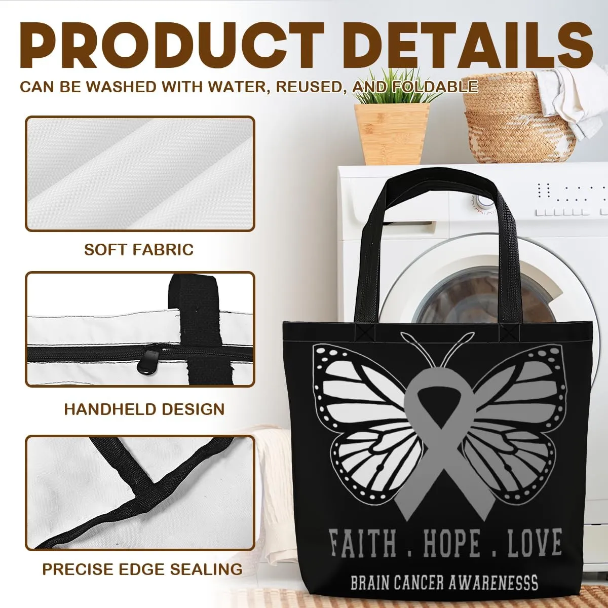 Women's Men Large Kitchen Reusable Grocery Bags Shoulder Bags With Zipper Beach Shopping Bag for Outdoors