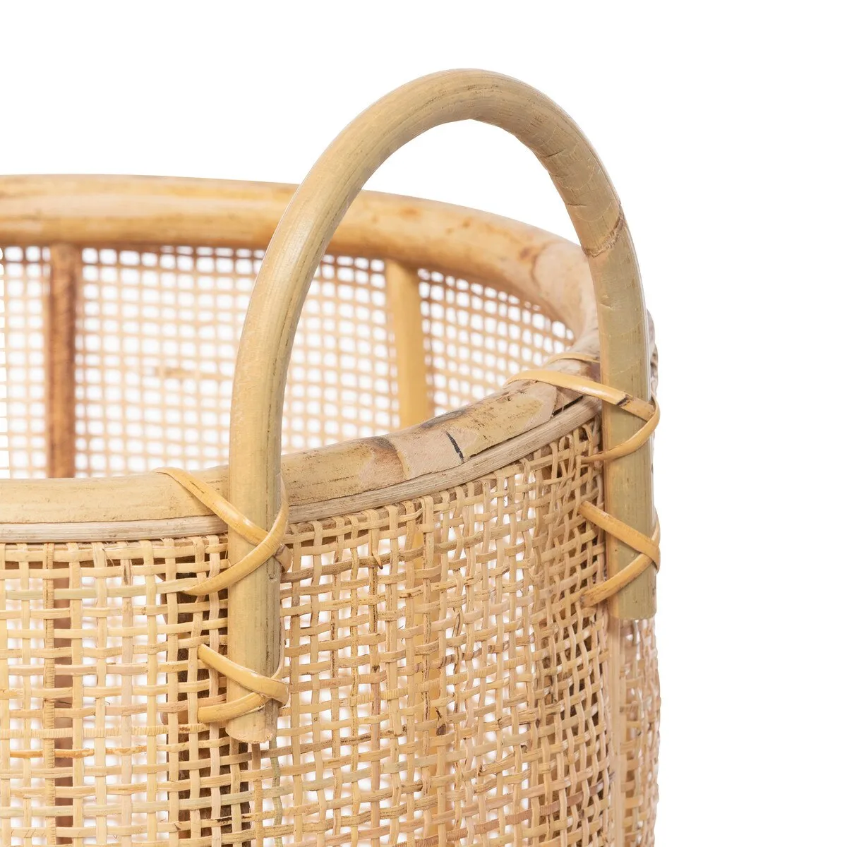 Woven Rattan Basket with Handles