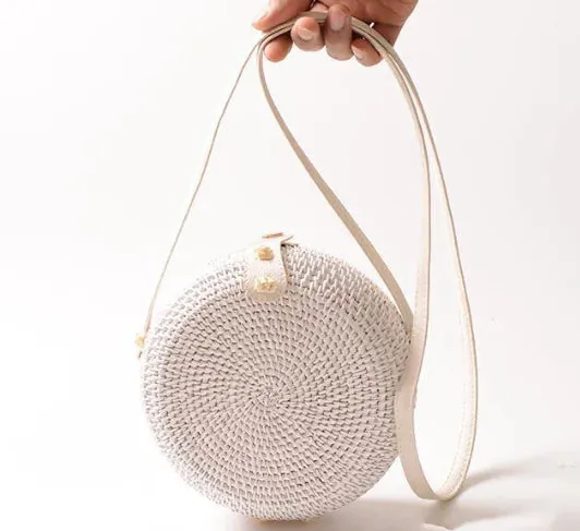 Woven Square and Round Shoulder Bags (Crossbody Style)
