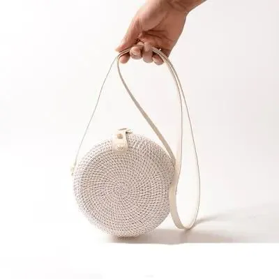 Woven Square and Round Shoulder Bags (Crossbody Style)