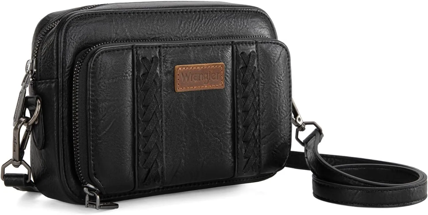 Wrangler Crossbody Bag for Women Shoulder Purse Small Multi Pocket Crossover Bag with Adjustable Strap