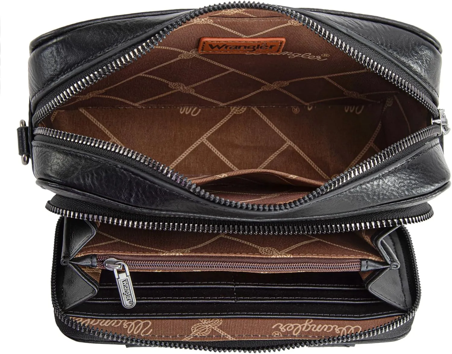 Wrangler Crossbody Bag for Women Shoulder Purse Small Multi Pocket Crossover Bag with Adjustable Strap
