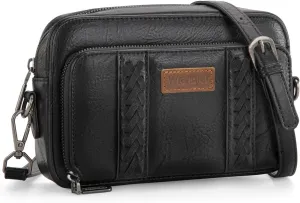 Wrangler Crossbody Bag for Women Shoulder Purse Small Multi Pocket Crossover Bag with Adjustable Strap