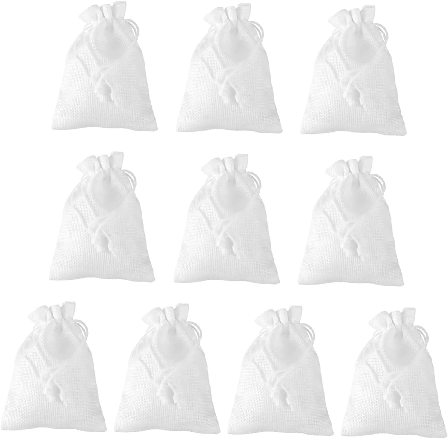 WRITWAA 3sets Jute Bag Jewelry Pouch Drawstring Bags for Makeup Burlap 13.5x9.5cm Portable 10pcs*3