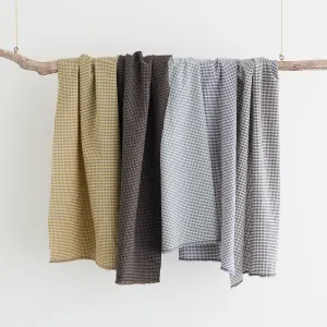 Yarn Dyed Gingham Seersucker Organic Cotton Fabric TS-2039-1