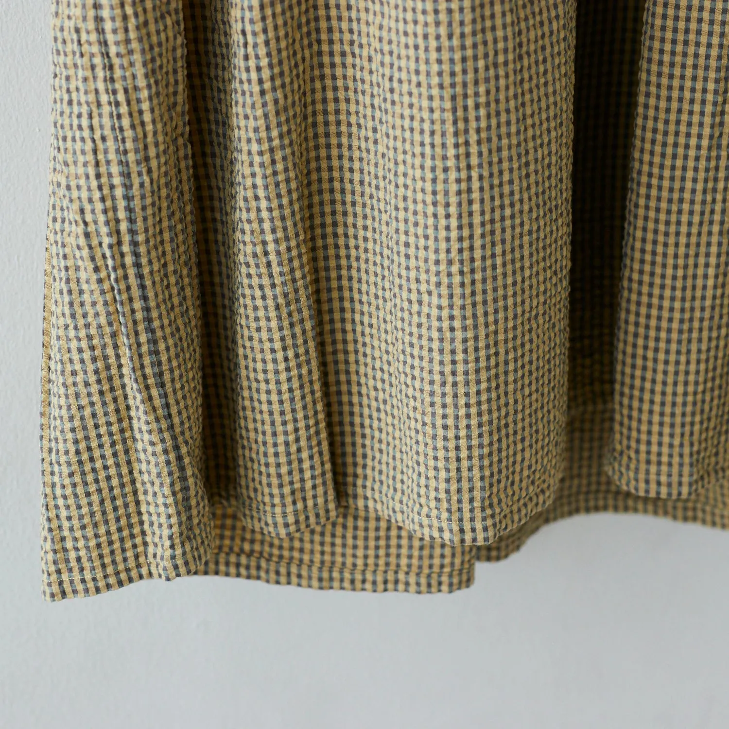 Yarn Dyed Gingham Seersucker Organic Cotton Fabric TS-2039-1