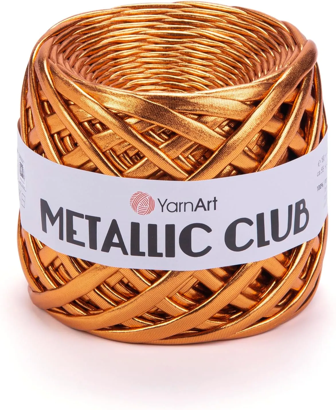 YarnArt Metallic Club Yarn Super Bulky T-Shirt Yarn 100% Polyester Yarn 6.35 oz / 180 gr, 60 yrds / 55 Meters, Shiny Colors, Handbag Yarn, Rug, Chic Night bah Yarn, Crochet Bag Yarn (8106)