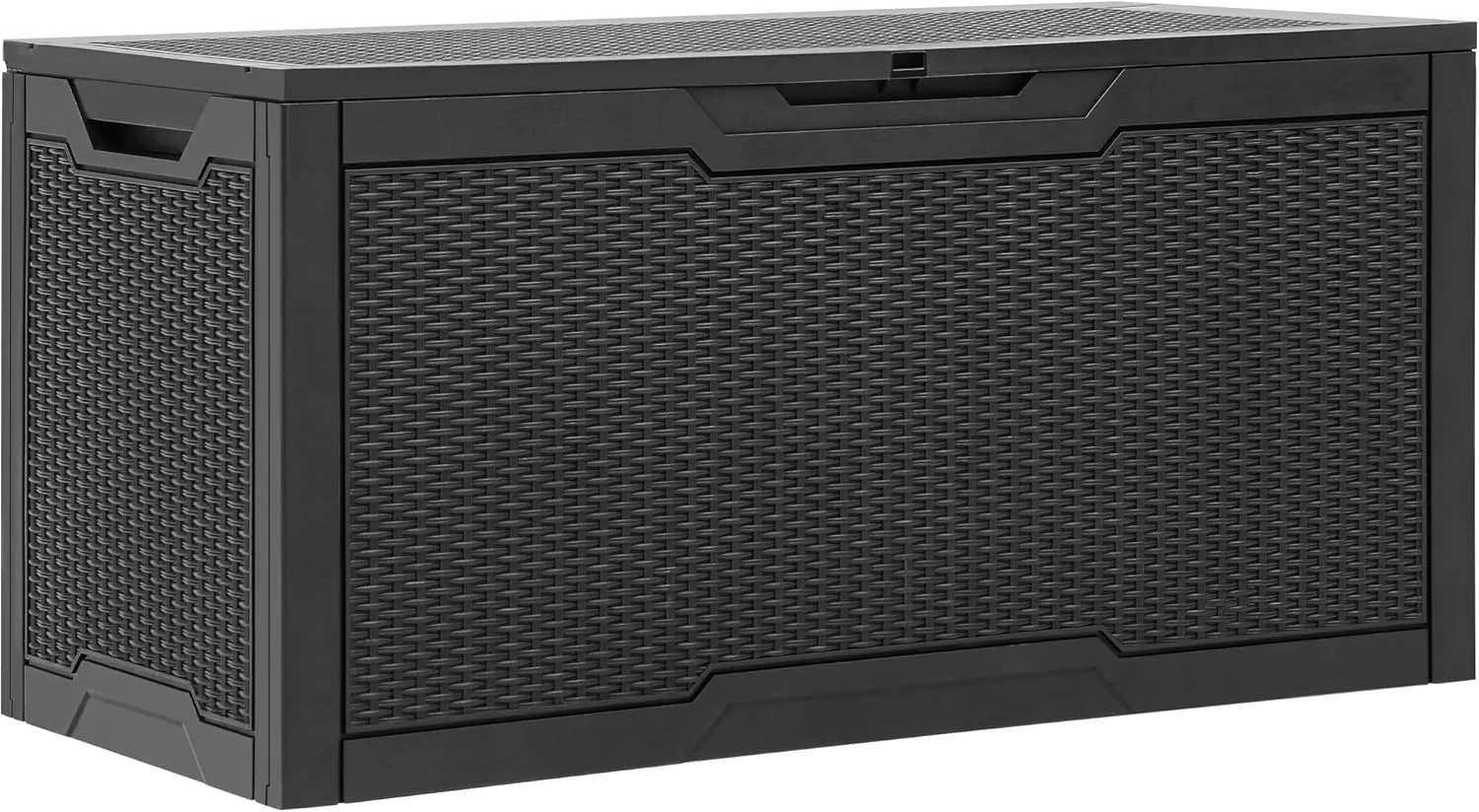 YITAHOME 100 Gallon Resin Deck Box, Weather Resistant Outdoor Storage Box, Lockable Indoor Outdoor Storage for Supplies and Essentials, Black