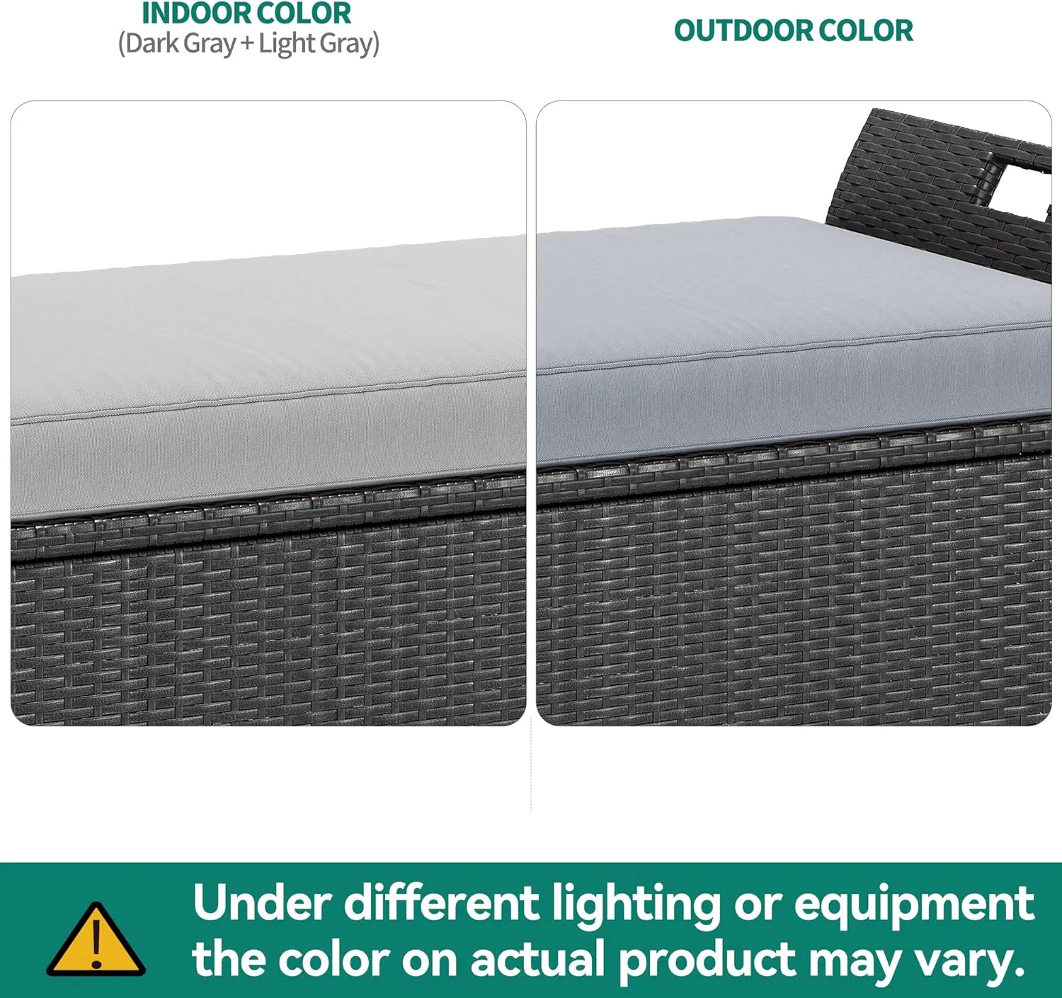 YITAHOME 90 Gallon Outdoor Wicker Storage Bench w/Cushion, Large PE Rattan Deck Storage Box w/Handles & Hydraulics for Patio Furniture, Cushions, Garden Tools, Pool & Sports Equipment, Black&Grey