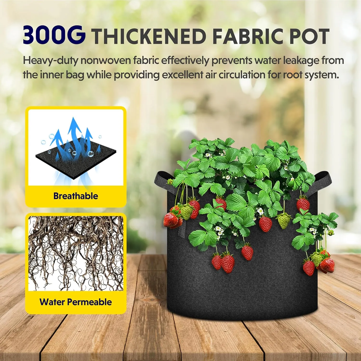 YSSOA 12-Pack 1 Gallon Grow Bags Heavy Duty Thickened Nonwoven Aeration Fabric Pots with Handles, Cloth Pots for Plants, Vegetable, Flower, Tomato Potato