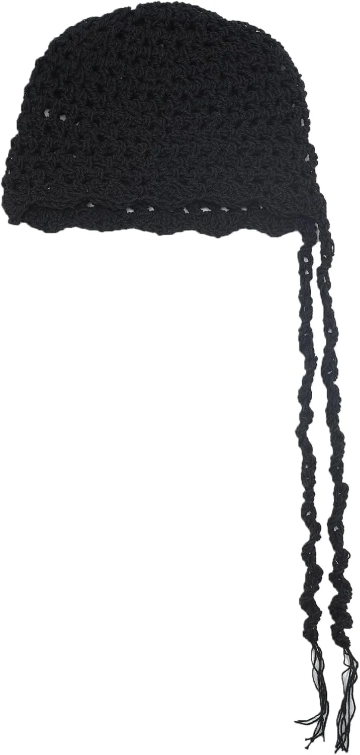 ZLYC Women Cotton Crochet Knit Beanie Hat Handmade Summer Floral Skull Cap