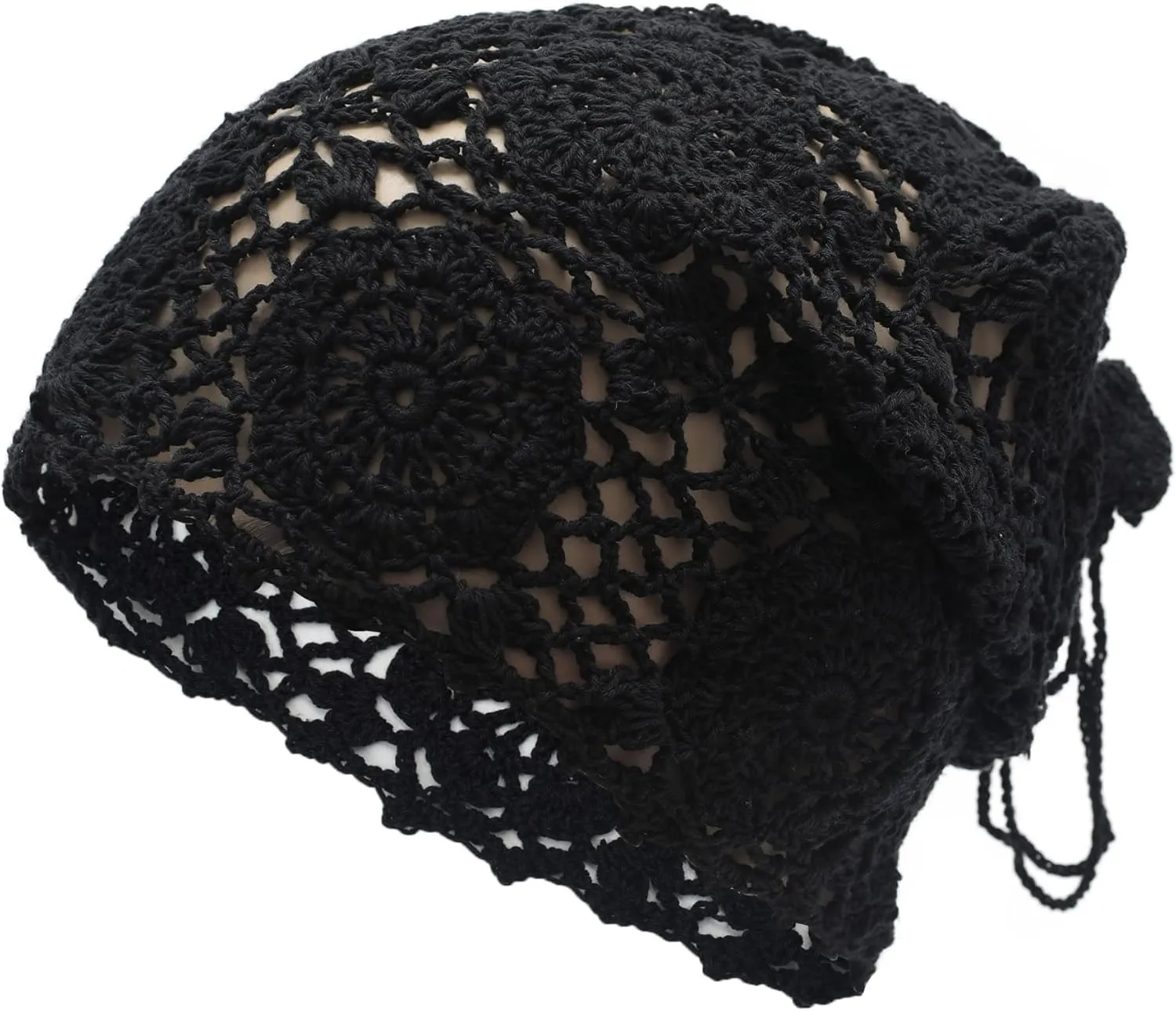 ZLYC Women Cotton Crochet Slouchy Beanie Hat Handmade Knit Summer Skull Cap