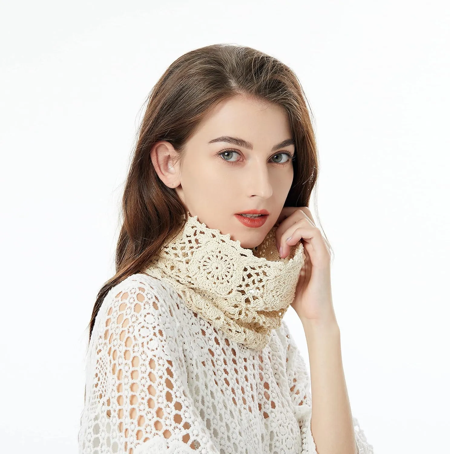 ZLYC Women Cotton Crochet Slouchy Beanie Hat Handmade Knit Summer Skull Cap