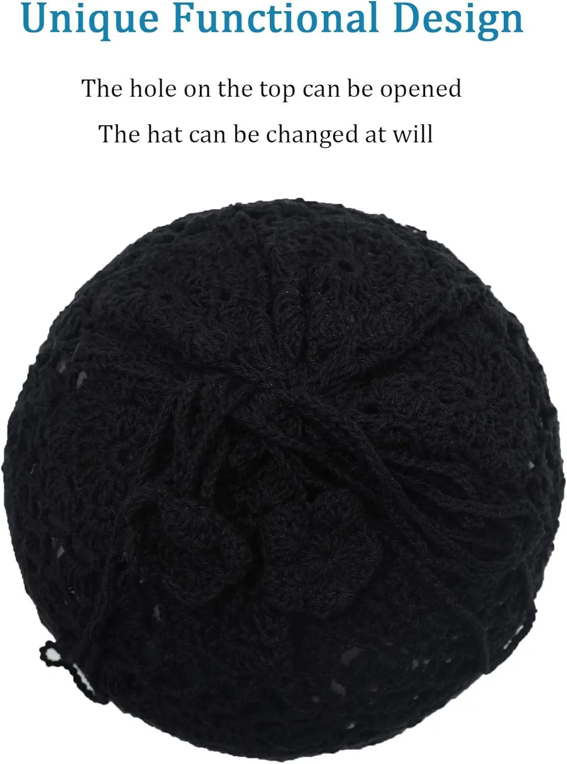 ZLYC Women Cotton Crochet Slouchy Beanie Hat Handmade Knit Summer Skull Cap